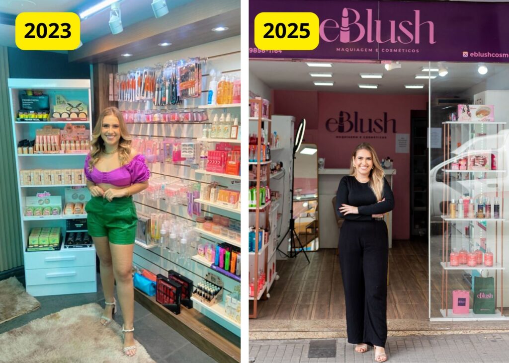Eblush antes e depois